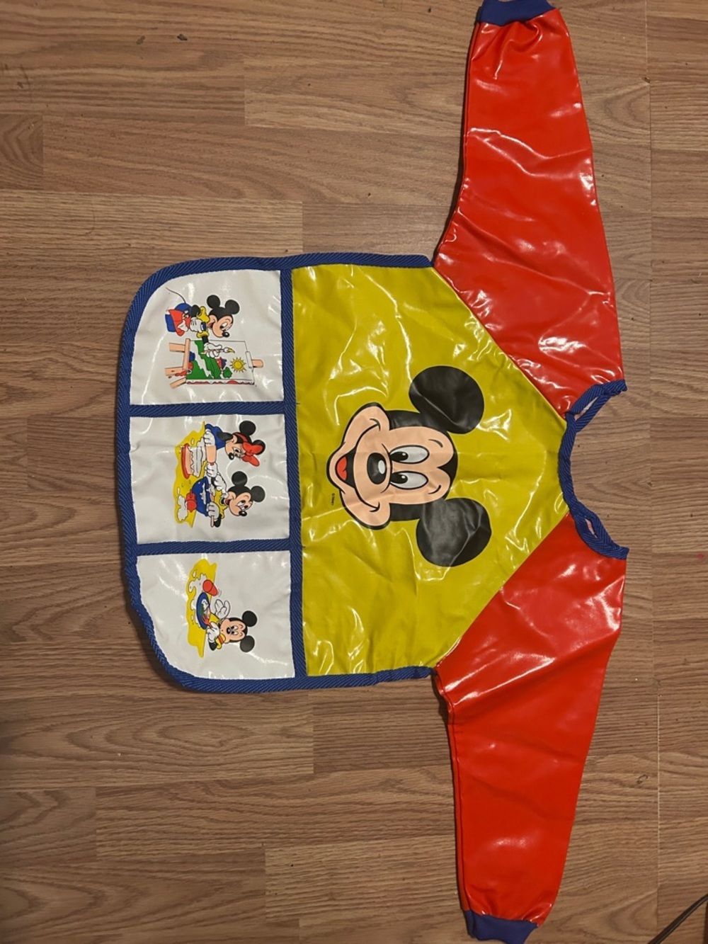 Disney Mickey Long-Sleeve Waterproof Bib - Yellow, Red & Blue